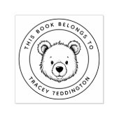 カスタムテディベアこの本はキッドの名前だ セルフインキングスタンプ (デザイン)