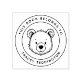 カスタムテディベアこの本はキッドの名前だ ラバースタンプ (インプリント)