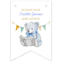 カスタムテディ読ベアの本ベビーシャワー バンティングフラッグ