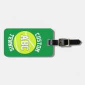 カスタムテニスのチーム名と選手のイニシャル/文字 ラゲッジタグ (正面横)