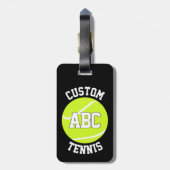 カスタムテニスのチーム名と選手のイニシャル/文字 ラゲッジタグ (裏面縦)
