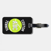 カスタムテニスのチーム名と選手のイニシャル/文字 ラゲッジタグ (裏面横)