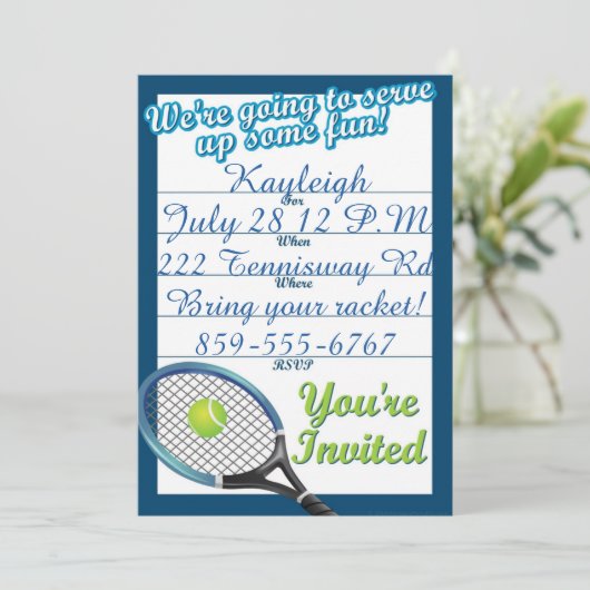 カスタムテニスをテーマにした招待状 招待状 (スタンド正面)