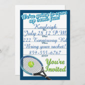 カスタムテニスをテーマにした招待状 招待状 (正面/裏面)