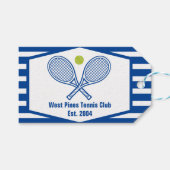 カスタムテニスカントリークラブブストライプのルー ギフトタグ (正面(横))