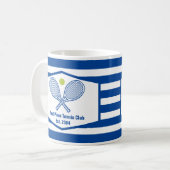 カスタムテニスカントリークラブブストライプのルー コーヒーマグカップ (正面左)