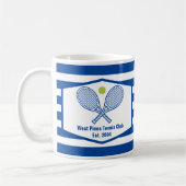 カスタムテニスカントリークラブブストライプのルー コーヒーマグカップ (左)