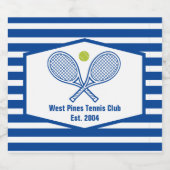 カスタムテニスカントリークラブブストライプのルー スパークリングワインラベル (シングルラベル)