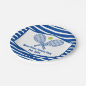 カスタムテニスカントリークラブブストライプのルー ペーパープレート (アングル)