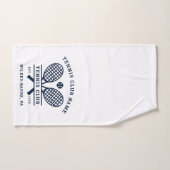 カスタムテニスクラブ名アイコンネイビーブルー ハンドタオル (ハンドタオル)