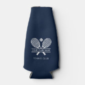 カスタムテニスチームカントリークラブ名ネイビーブルー ボトルクーラー (正面)