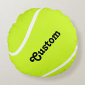 カスタムテニスボール選手またはチーム名ピロー ラウンドクッション (正面)