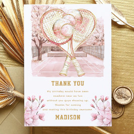 カスタムテニスラグジュアリーガールバースデー サンキューカード