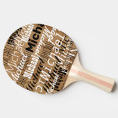 カスタムテニス選手の名前ウッド素朴 卓球ラケット (横)