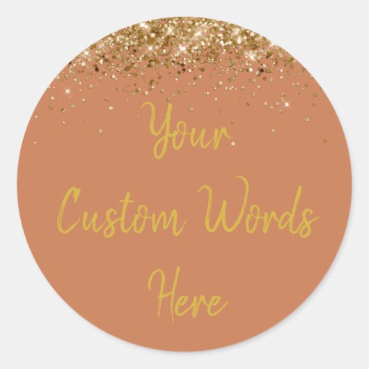 カスタムテラコッタと金ゴールドバースデーパーティーの好意 ラウンドシール (正面)