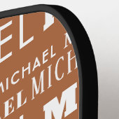 カスタムテラコッタプレーヤー名パターン ピックルボールラケット (左詳細)