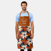 カスタムテラコッタホワイトエレガントフローラ エプロン (着用した状態)