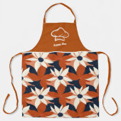 カスタムテラコッタホワイトエレガントフローラ エプロン (正面)