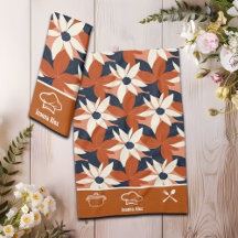 カスタムテラコッタホワイトエレガントフローラ