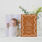 カスタムテラコッタボウウェーブボホコラージベイビー誕生 案内状 (スタンド正面)