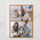 カスタムテラコッタボウウェーブボホコラージベイビー誕生 案内状 (裏面)