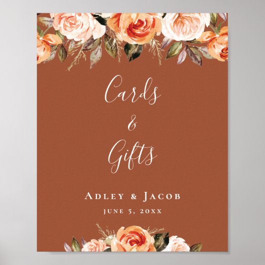 カスタムテラコッタボホ結婚フローラ徴候 ポスター (正面)