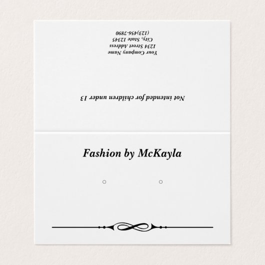 カスタムテント折り式クラシックイヤリング表示カード 名刺 (外部フラット)