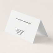 カスタムテント折り式クラシックイヤリング表示カード 名刺 (裏面)