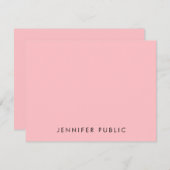 カスタムテンプレートお洒落モノグエレガントラム赤面ピンク ノートカード (正面/裏面)