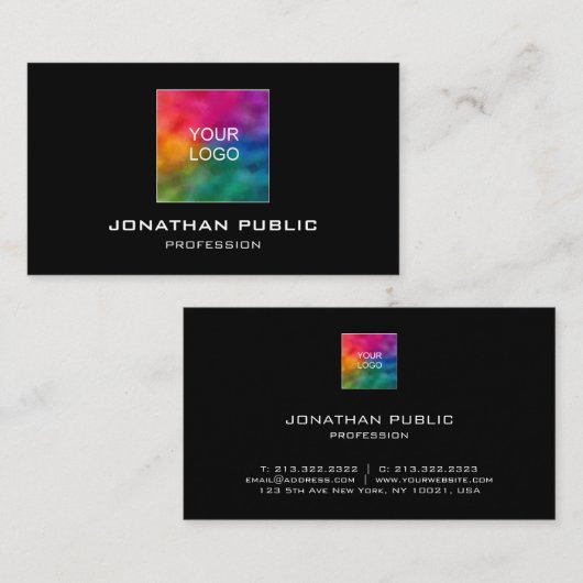 カスタムテンプレートここに独自のロゴを追加モダンする 名刺 (正面/裏面)