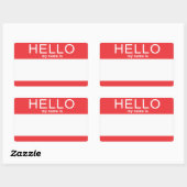 カスタムテンプレートこんにちは私の名前 長方形シール (シート)