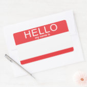 カスタムテンプレートこんにちは私の名前 長方形シール (封筒)