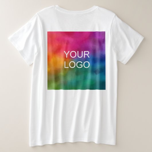 カスタムテンプレートのアップロードBusiness Logo Image プラスサイズTシャツ (デザイン裏面)