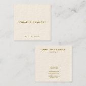 カスタムテンプレートエレガントモダン金ゴールド文字スクエア スクエア名刺 (正面/裏面)