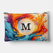 カスタムテンプレートカラフル抽象芸術波形パターン アクセサリーポーチ (裏面)