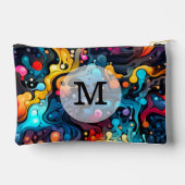 カスタムテンプレートカラフル波模様 アクセサリーポーチ (裏面)