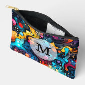 カスタムテンプレートカラフル波模様 アクセサリーポーチ (見開き)
