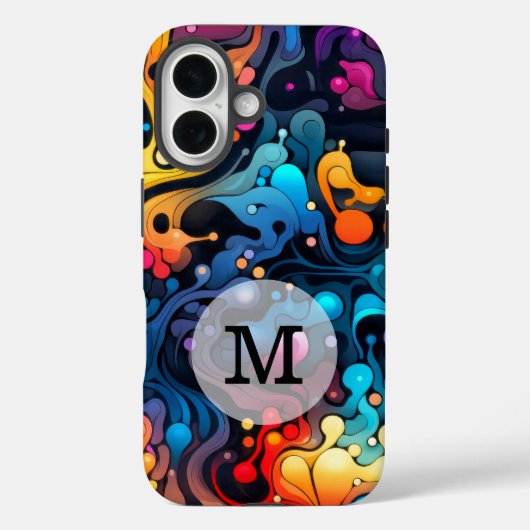 カスタムテンプレートカラフル波模様 Case-Mate iPhoneケース (裏面)