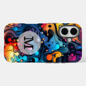 カスタムテンプレートカラフル波模様 Case-Mate iPhoneケース (裏面 (横))