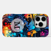 カスタムテンプレートカラフル波模様 Case-Mate iPhoneケース (裏面 (横))