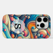 カスタムテンプレートサイケデリック波状プリント Case-Mate iPhoneケース (裏面 (横))