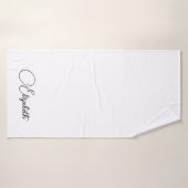 カスタムテンプレートタイポグラフィ名白黒 バスタオル (バスタオル)