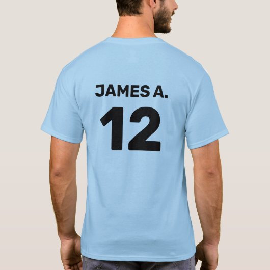 カスタムテンプレートチームの服装(前後デザイン) Tシャツ (裏面)