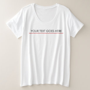 カスタムテンプレートテキスト写真をここに追加する女性の写真 プラスサイズTシャツ