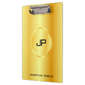 カスタムテンプレートフェイク金ゴールドモダンモノグラム クリップボード (左)