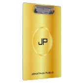 カスタムテンプレートフェイク金ゴールドモダンモノグラム クリップボード (右)