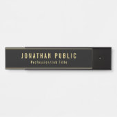 カスタムテンプレートブモダンラックおよび金ゴールドオフィス サインプレート (正面)