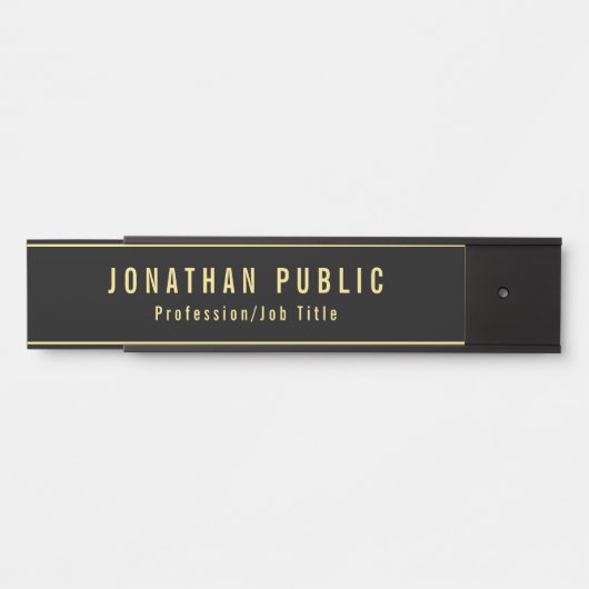 カスタムテンプレートブモダンラックおよび金ゴールドオフィス サインプレート (正面)