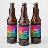 カスタムテンプレートブラックの作成 ビールラベル (ボトル)