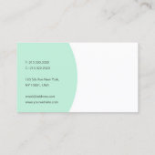 カスタムテンプレートミントエレガントグリーンホワイトモダン 名刺 (裏面)